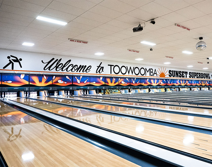 Bowling lanes at Sunset Superbowl